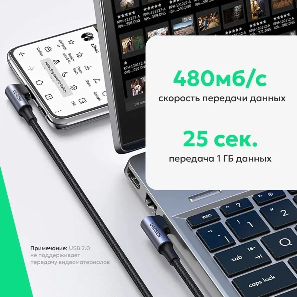 Кабель Ugreen USB Type-C - USB Type-C 2 м US335 (70698)