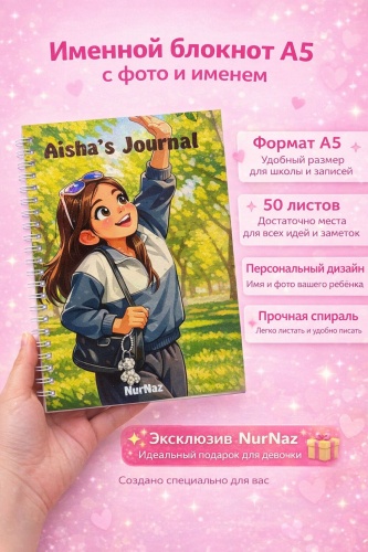 Именной подарок NurNaz канцелярия и блокноты Именной блокнот с вашим фото для Девочке