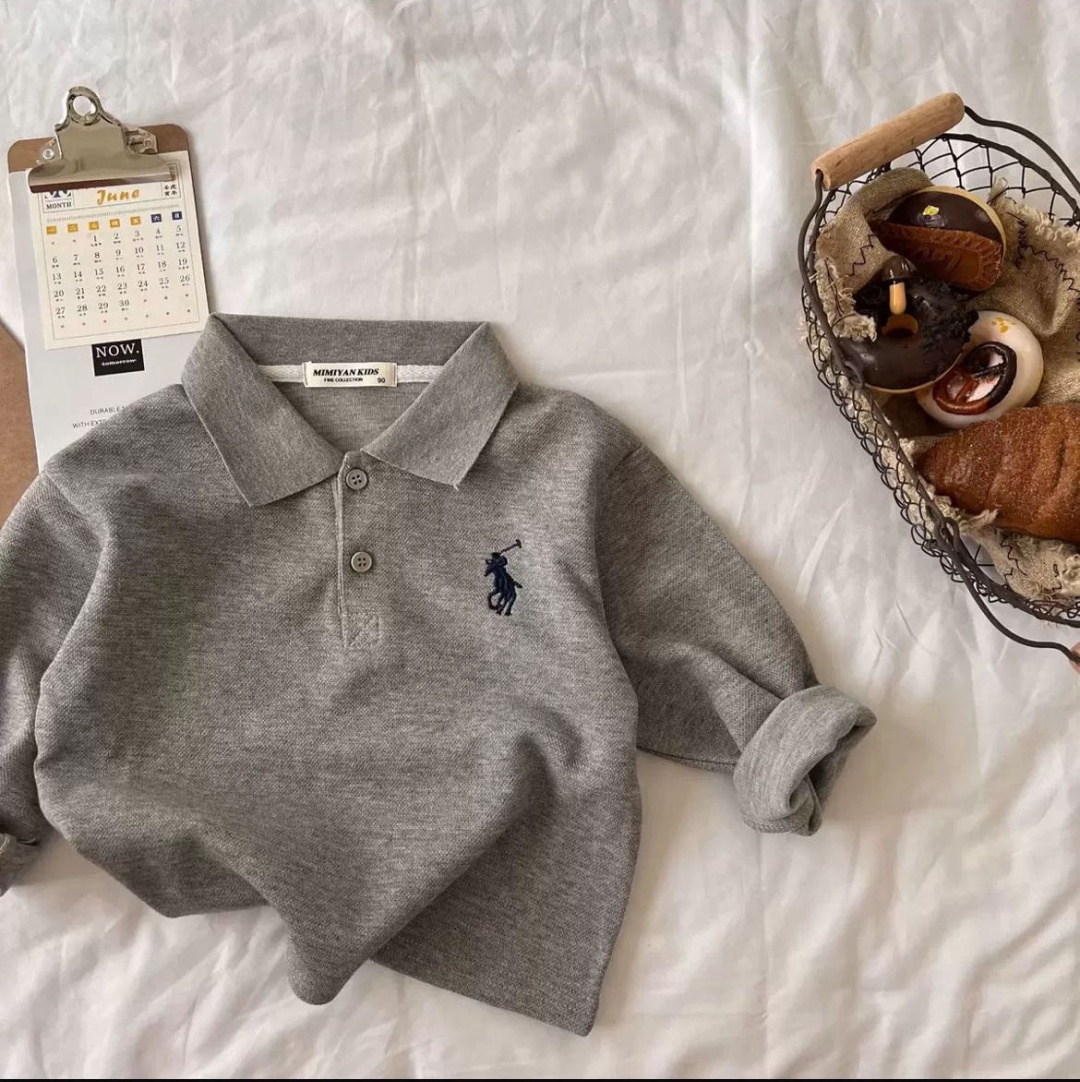 Рубашка прямая Polo серый