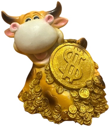 Копилка Долларовый бычок, денежная копилка GiftoMania4U, полистоун