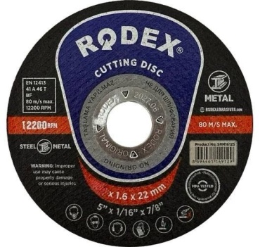 Диск отрезной по металлу 150x22.2х1.6 мм, Rodex DO-150-5