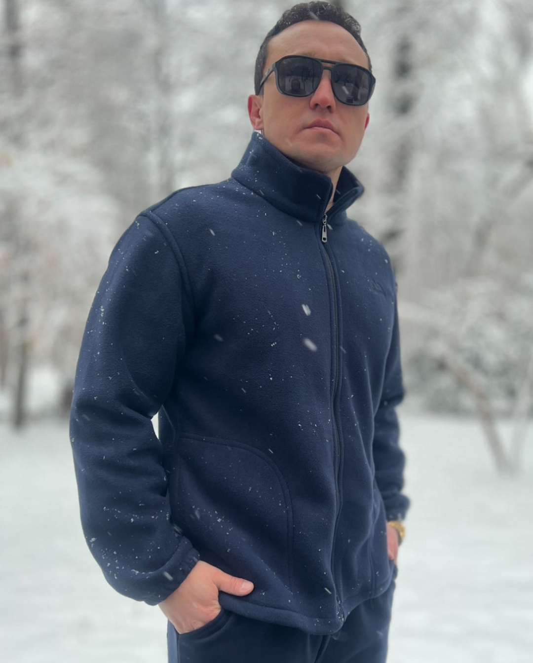 Флиска JLS однотонный синий