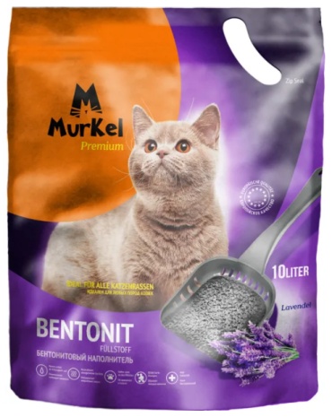 Наполнитель Murkel Premium Лаванда бентонитовый комкующийся 10 л