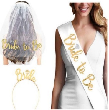 Набор для девичника фата лента ободок Bride to be ободок, лента, фата 1 шт