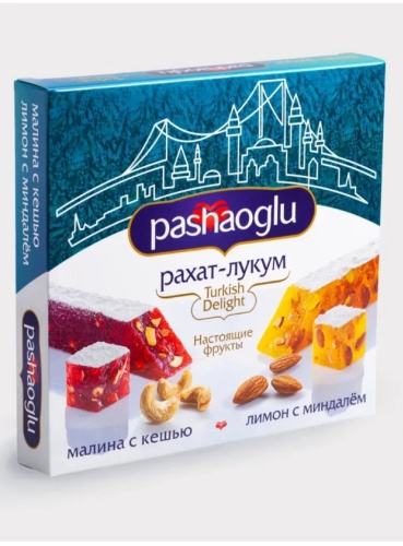 Рахат-лукум Pashaoglu Лимон с миндалем, малиной и кешью 300 г