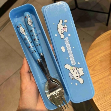 Набор столовых приборов 2 шт, голубой Cinnamoroll