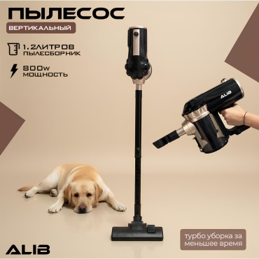 Пылесос ALIB ADIM черный, золотистый
