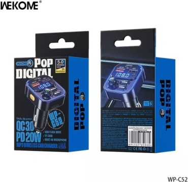 FM-трансмиттер WEKOME Wp-c52 черный
