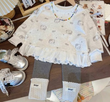 Сарафан Childrens clothing серый, белый