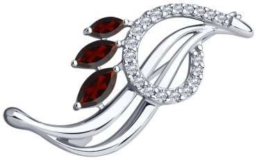 Брошь Diamant 79267 вес 2.47 г серебро, гранат
