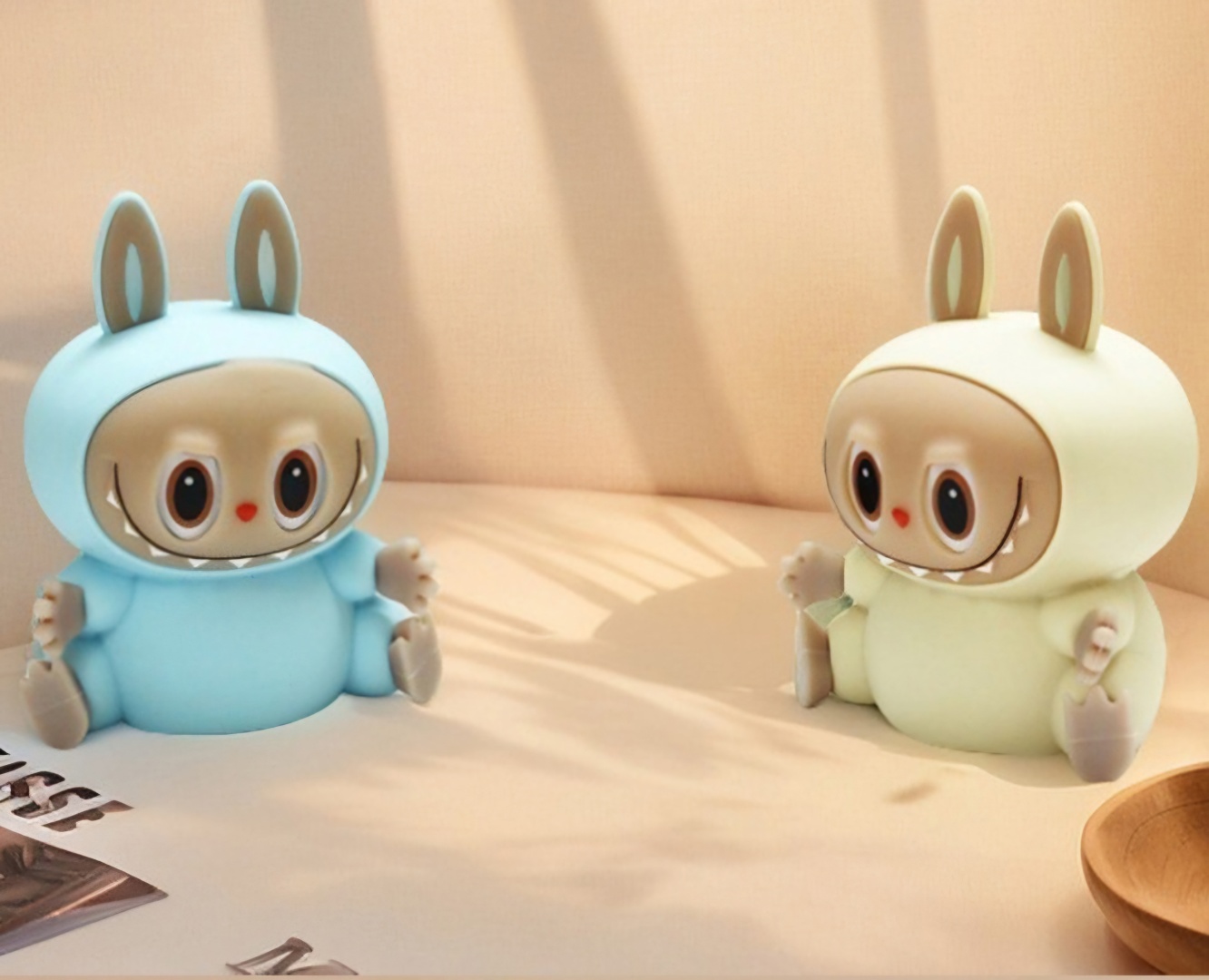 Ночник детский настольный Labubu/детский ночник/силикон, теплый белый, желтый, красный, разноцветный, голубой