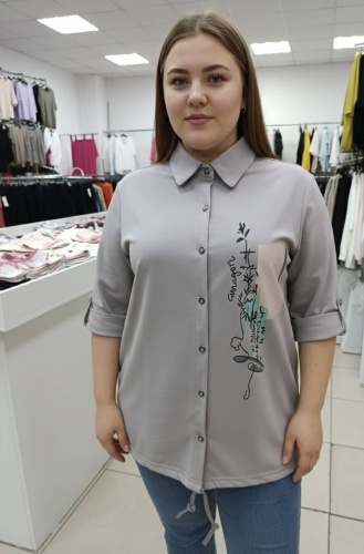 Рубашка Sanyianki розовый, светло-серый