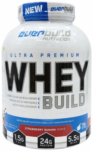 Протеин Everbuild Nutrition Ultra Premium Whey Build клубника, банан 2271 г