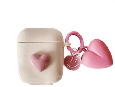 Чехол для Apple AirPods, AirPods 2 белый, розовый