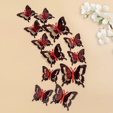 Наклейка интерьерная Бабочки на стену 12x6 см