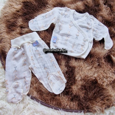 Комплект Larella Baby белый, горчичный