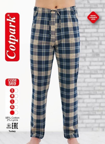 Брюки Cotpark синий, бежевый