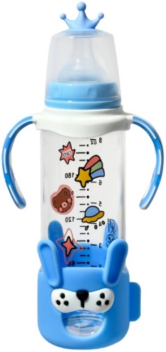 Бутылочка Baby стеклянная 240 мл 240 мл голубой