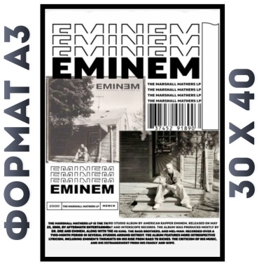 Картина Eminem 40x30 см