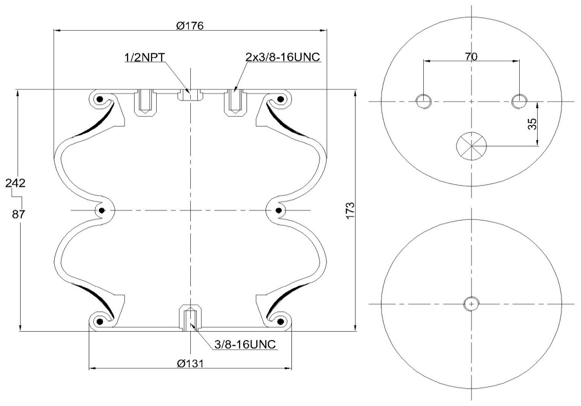 Air Spring пневмобаллон 2B7+7