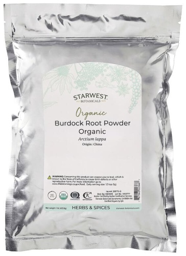 Starwest Botanicals органический порошок из корня лопуха 453.6 г
