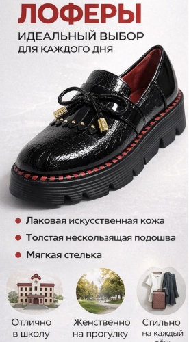 Лоферы Туфли черный