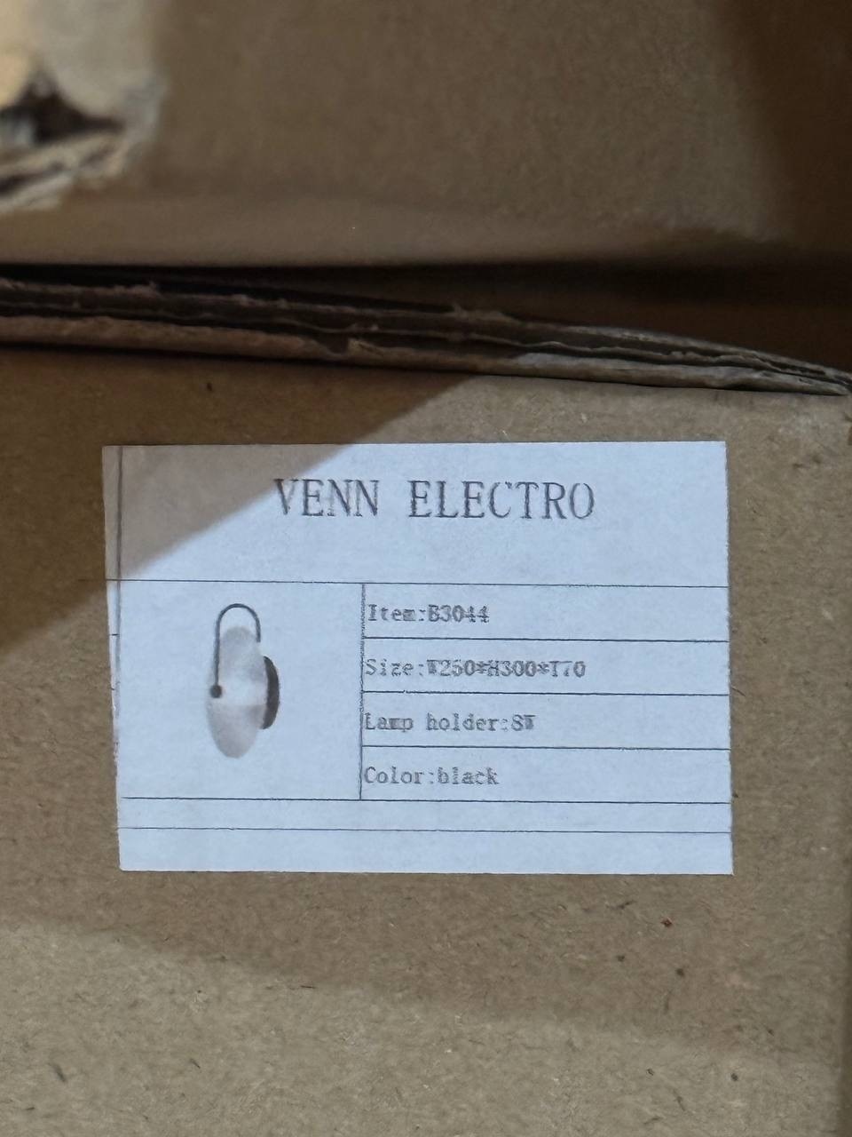 Бра настенный Venn Electro LED, черный, золотистый, прозрачный