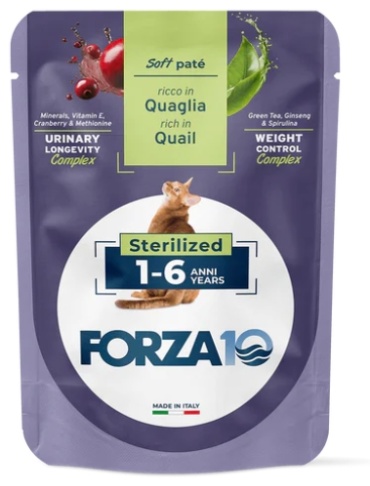 Корм Forza 10 Sterilized 1-6 years паштет перепелка 80 г 1 шт