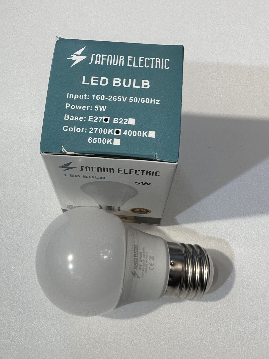 Лампочка 5W E27, светодиодная, теплый белый