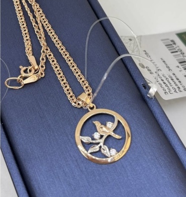 Колье Aizhan Gold Gold0555 длина 55 см вес 4.7 г золото, фианит