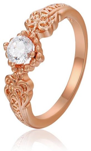 Кольцо Xuping Jewelry 23678 размер 19 медицинский сплав, фианит, золотистый