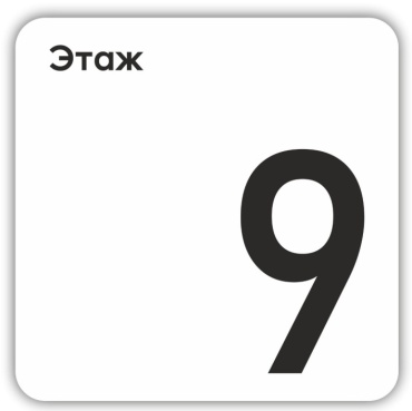 Табличка Этаж 9 15x15 см