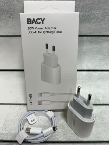 BACY BF-015 USB Type-C, Lightning 20 Вт белый