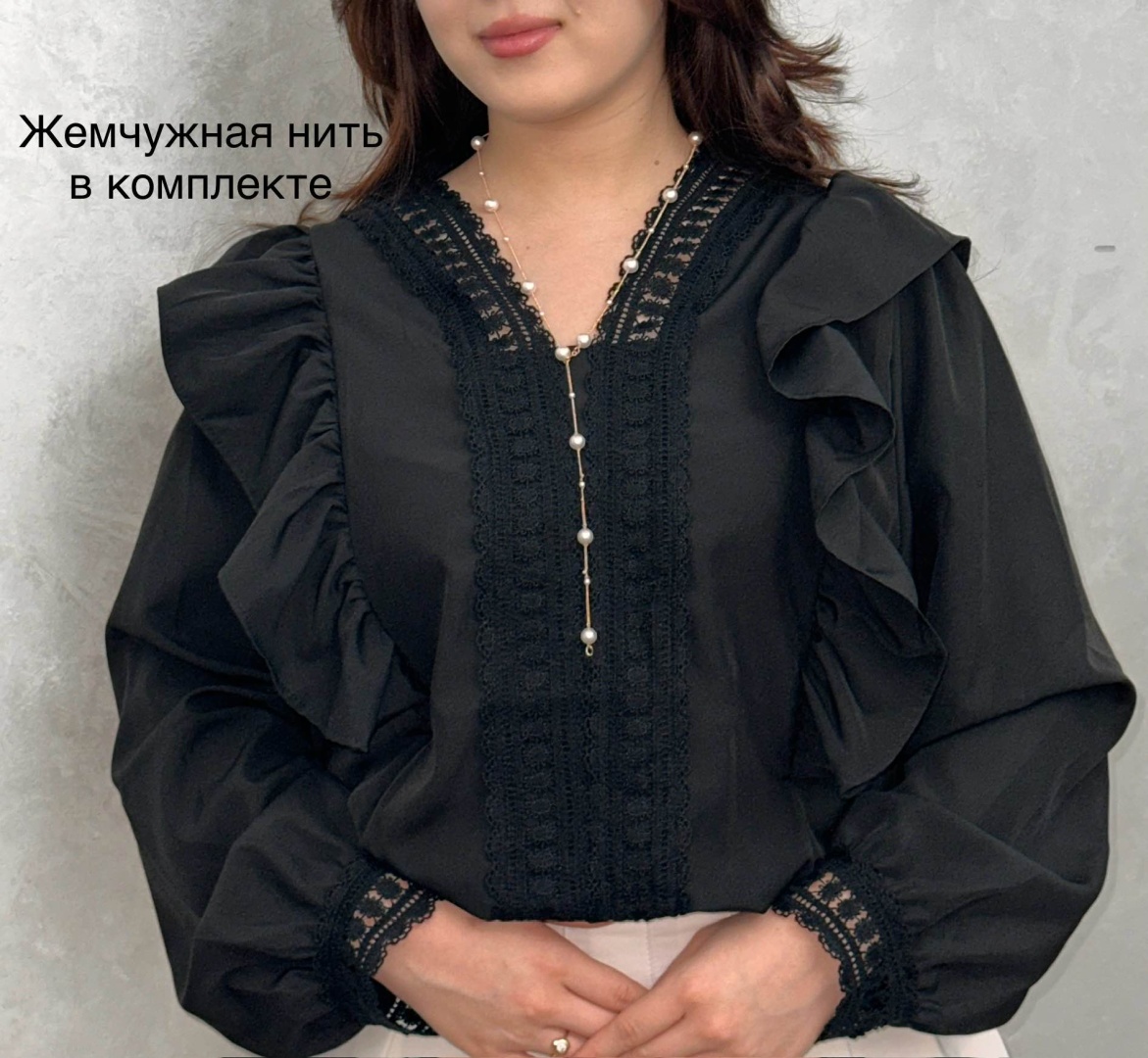 Блузка черный