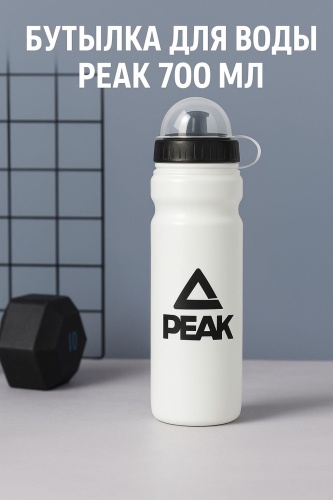 Бутылка Peak 0.7 л белый, черный, винтовая, пластик