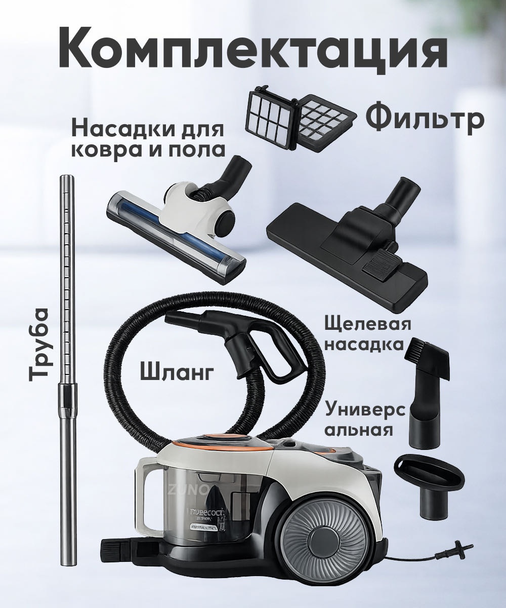Пылесос Zuno PROFESSIONAL молочный