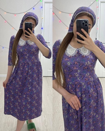 Бамбуковый халат фиолетовый