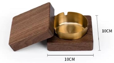 OMALI HOME Пепельница Walnut золотая, дерево