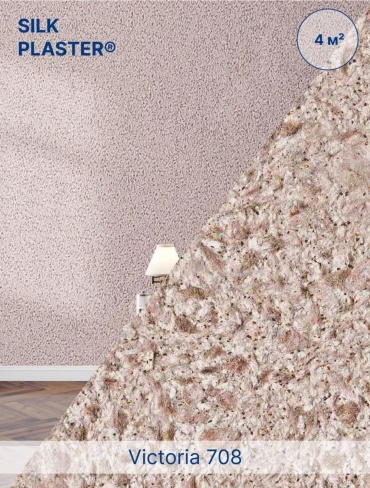Жидкие обои Silk Plaster Виктория крупнорельефная структура, цвет бежевый, 1 кг
