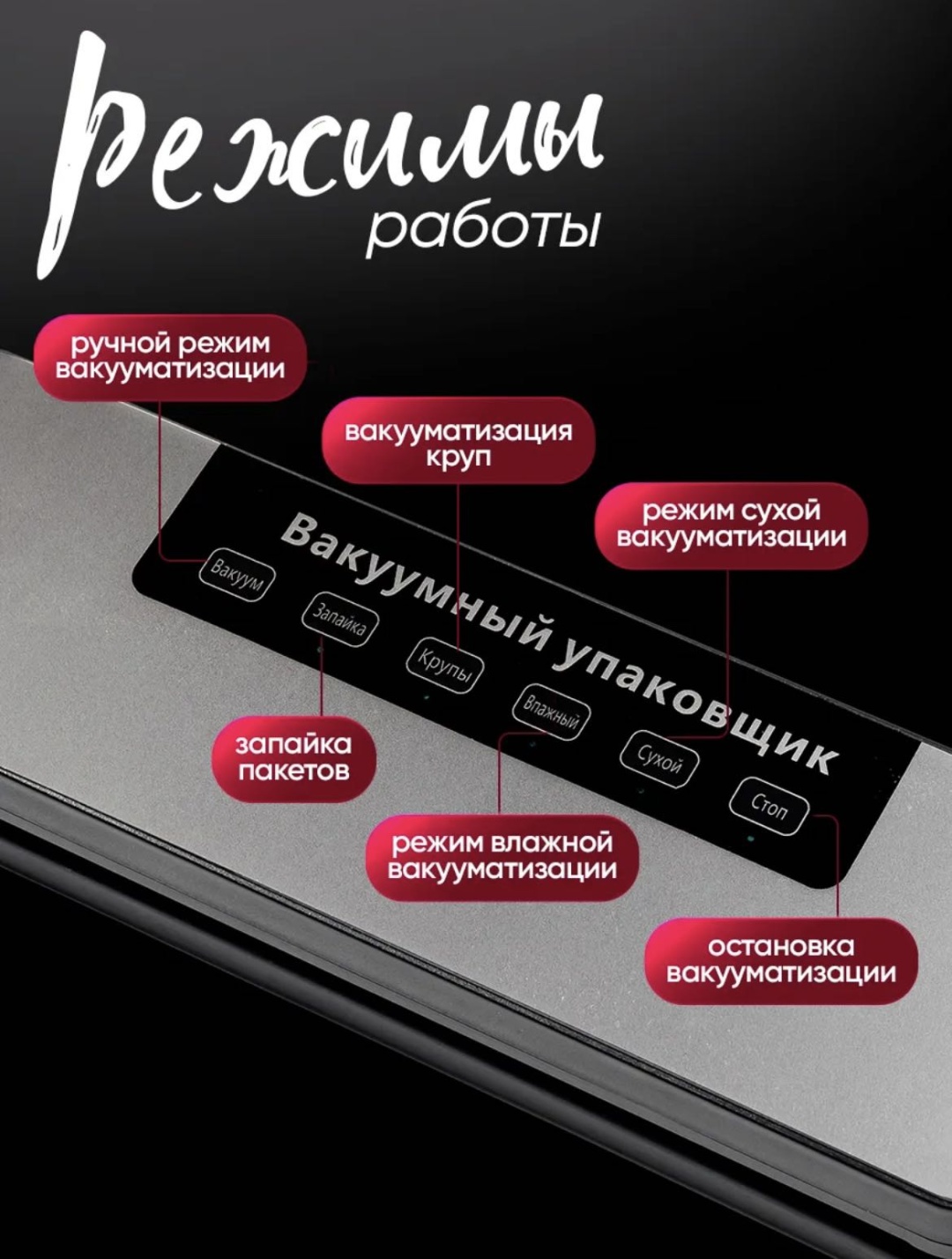 Вакуумный упаковщик Черный, серый