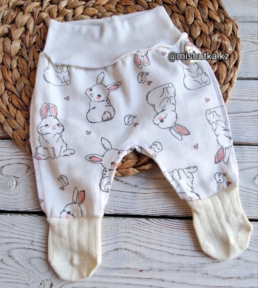 Ползунки Baby Хит с начесом белый, розовый 62