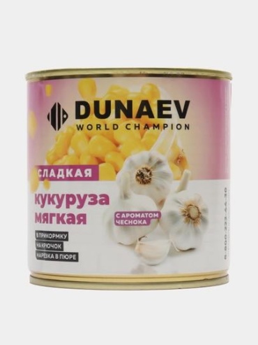 Прикормка Dunaev Насадочная кукуруза DUNAEV чеснок Чеснок 0.4 кг