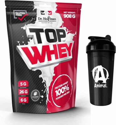 Протеин Dr.Hoffman Top Whey клубника 908 г + Шейкер Animal