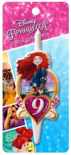 Свеча цифра 9, 1 шт