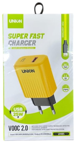 Зарядное устройство Union UH85 USB желтый