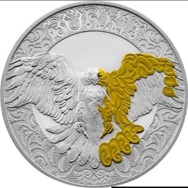 Монета сувенирная Беркут, Burkit, с позолотой, proof-like. 1 шт