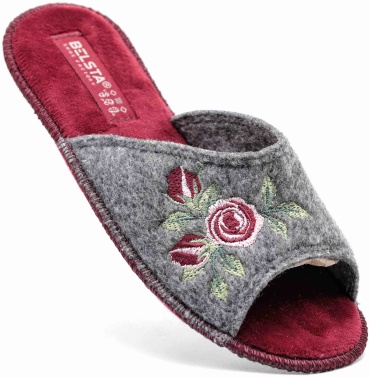 Тапочки Belsta бордовый, серый