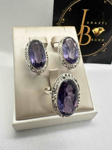 JANASYL Brand JB072 вес 21 г серебро, александрит