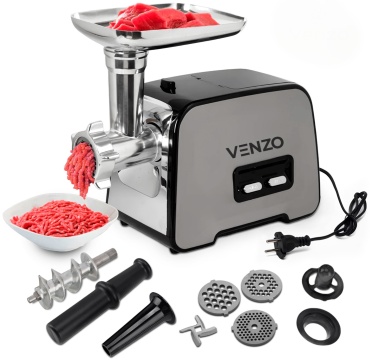 Мясорубка Venzo G70 черный, серебристый