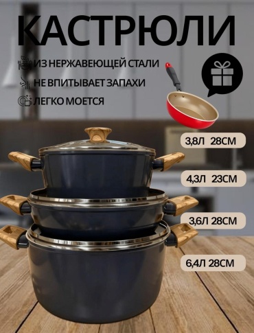 Набор кастрюль 30450147_815017325 3 в 1
